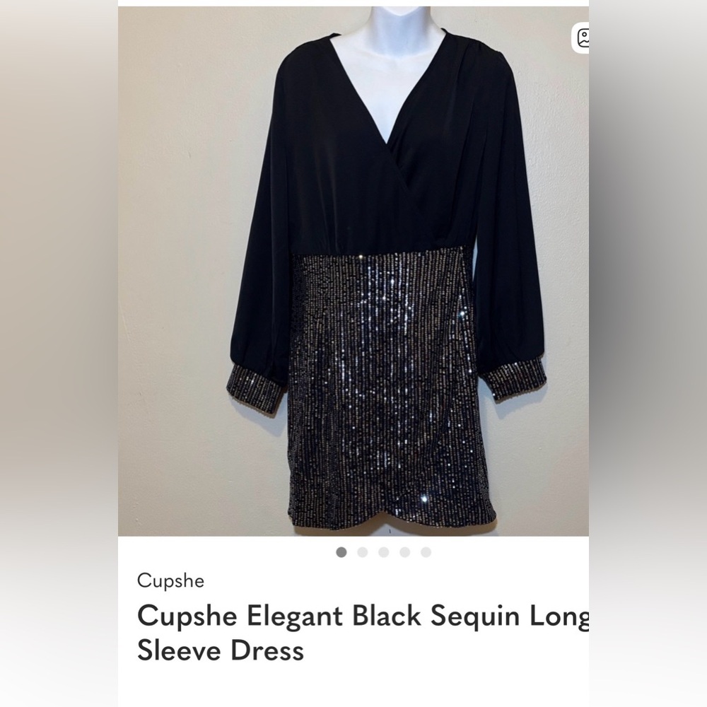 Cupshe Elegant Black sequence Dress!